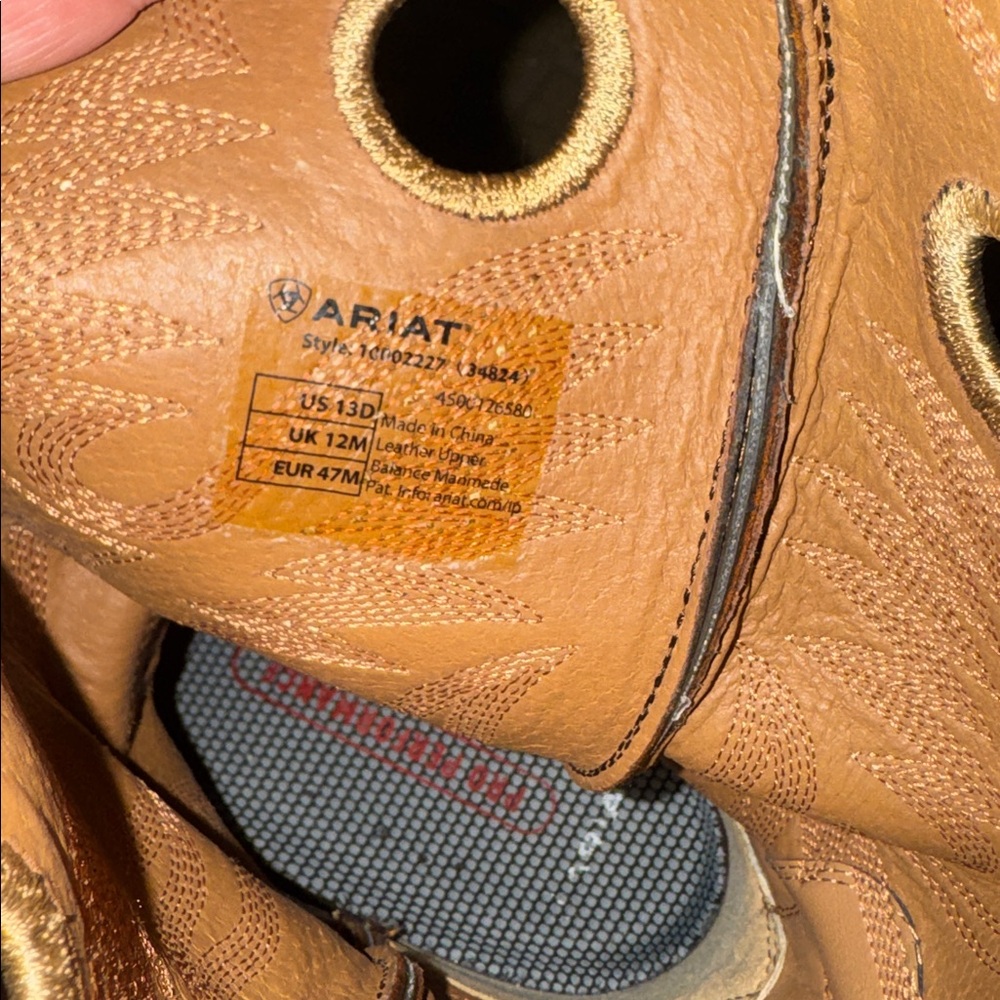 Ariat Dark Brown Western Boots with Intricate Stitching - Picture 6 of 6